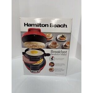 Hamilton Beach 25476 Breakfast Sandwich Maker Red Quick Easy New